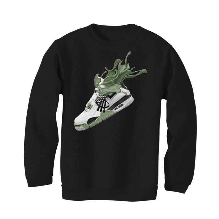 Air Jordan 4 Seafoam aka “Oil Green” - Black T-Shirt (SPLASH 4) - Image 4