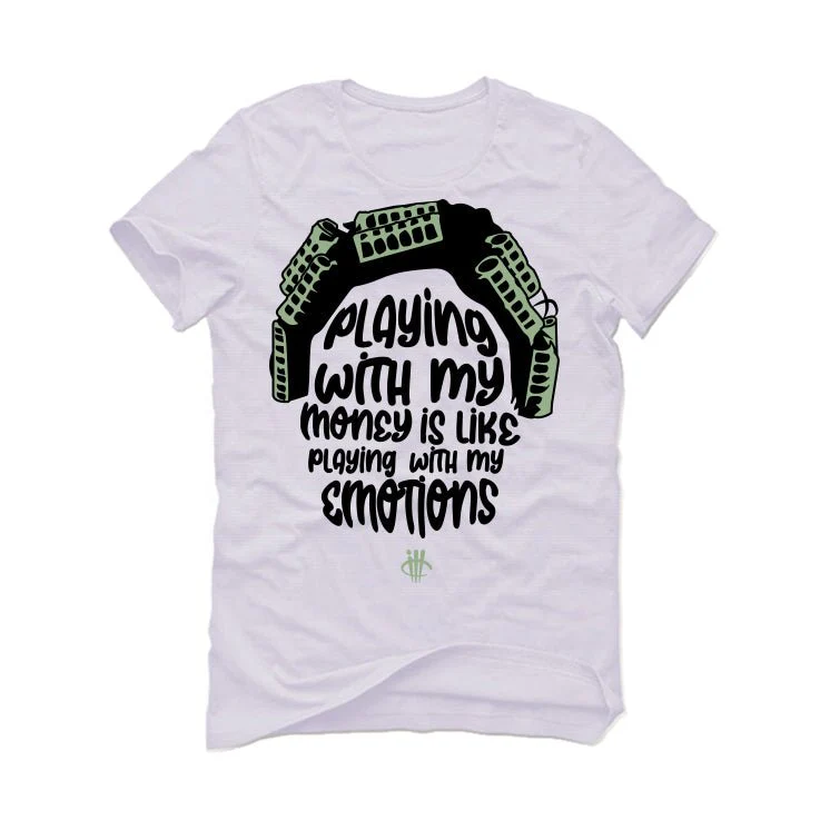 Air Jordan 4 Seafoam aka “Oil Green” - White T-Shirt (Big Worm) - Image 2