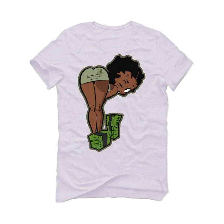 Air Jordan 4 Seafoam aka “Oil Green” - White T-Shirt (BOO) - Image 2
