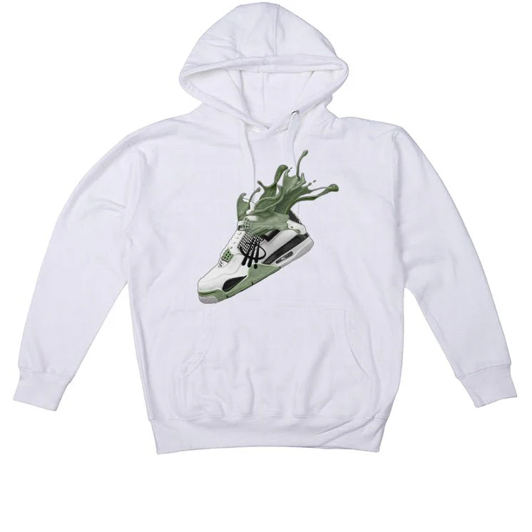 Air Jordan 4 Seafoam aka “Oil Green” - White T-Shirt (SPLASH 4) - Image 3