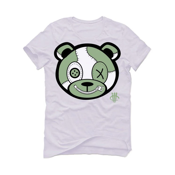Air Jordan 4 Seafoam aka “Oil Green” - White T-Shirt (Stitched Up Ted) - Image 2