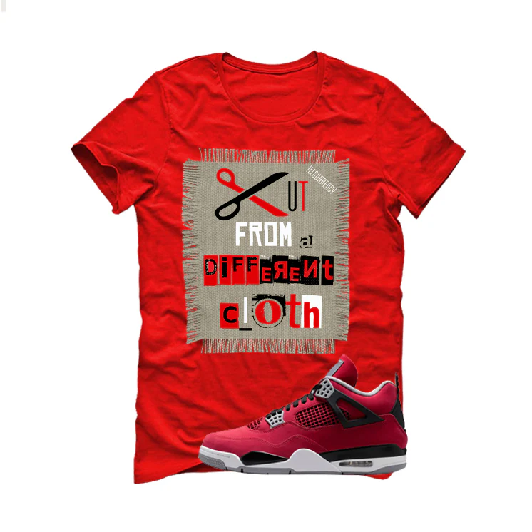 Air Jordan 4 Toro Bravo Matching T-Shirt, Sweatshirts, & Hoodies Red T-Shirt (Cut from a different cloth)| illcurrency - Image 2