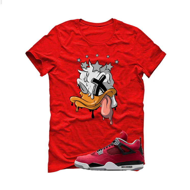 Air Jordan 4 Toro Bravo Matching T-Shirt, Sweatshirts, & Hoodies Red T-Shirt (Ducked)| illcurrency - Image 2