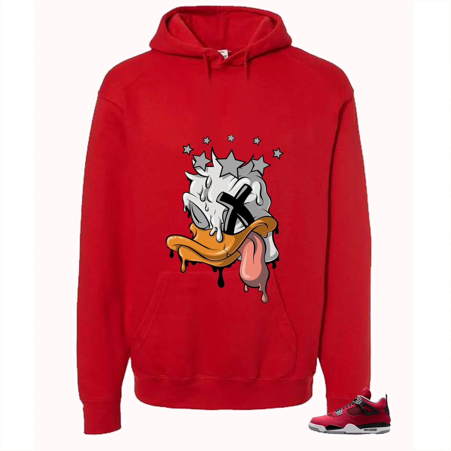 Air Jordan 4 Toro Bravo Matching T-Shirt, Sweatshirts, & Hoodies Red T-Shirt (Ducked)| illcurrency - Image 3