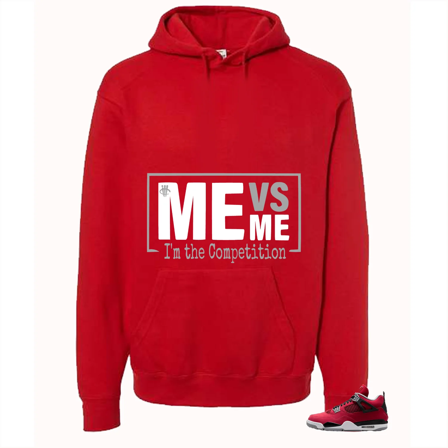 Air Jordan 4 Toro Bravo Matching T-Shirt, Sweatshirts, & Hoodies Red T-Shirt (Me Vs Me)| illcurrency - Image 3