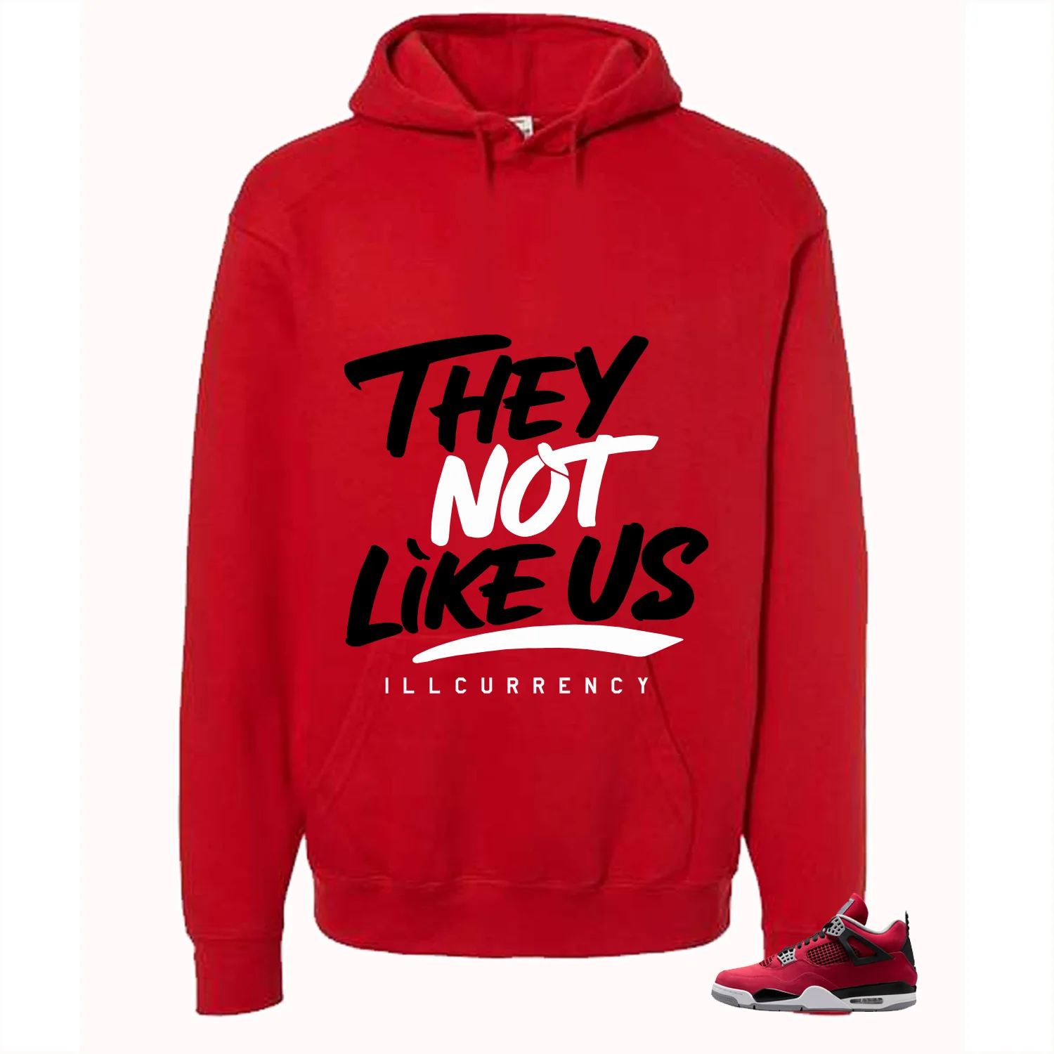 Air Jordan 4 Toro Bravo Matching T-Shirt, Sweatshirts, & Hoodies Red T-Shirt (They not like us)| illcurrency - Image 3