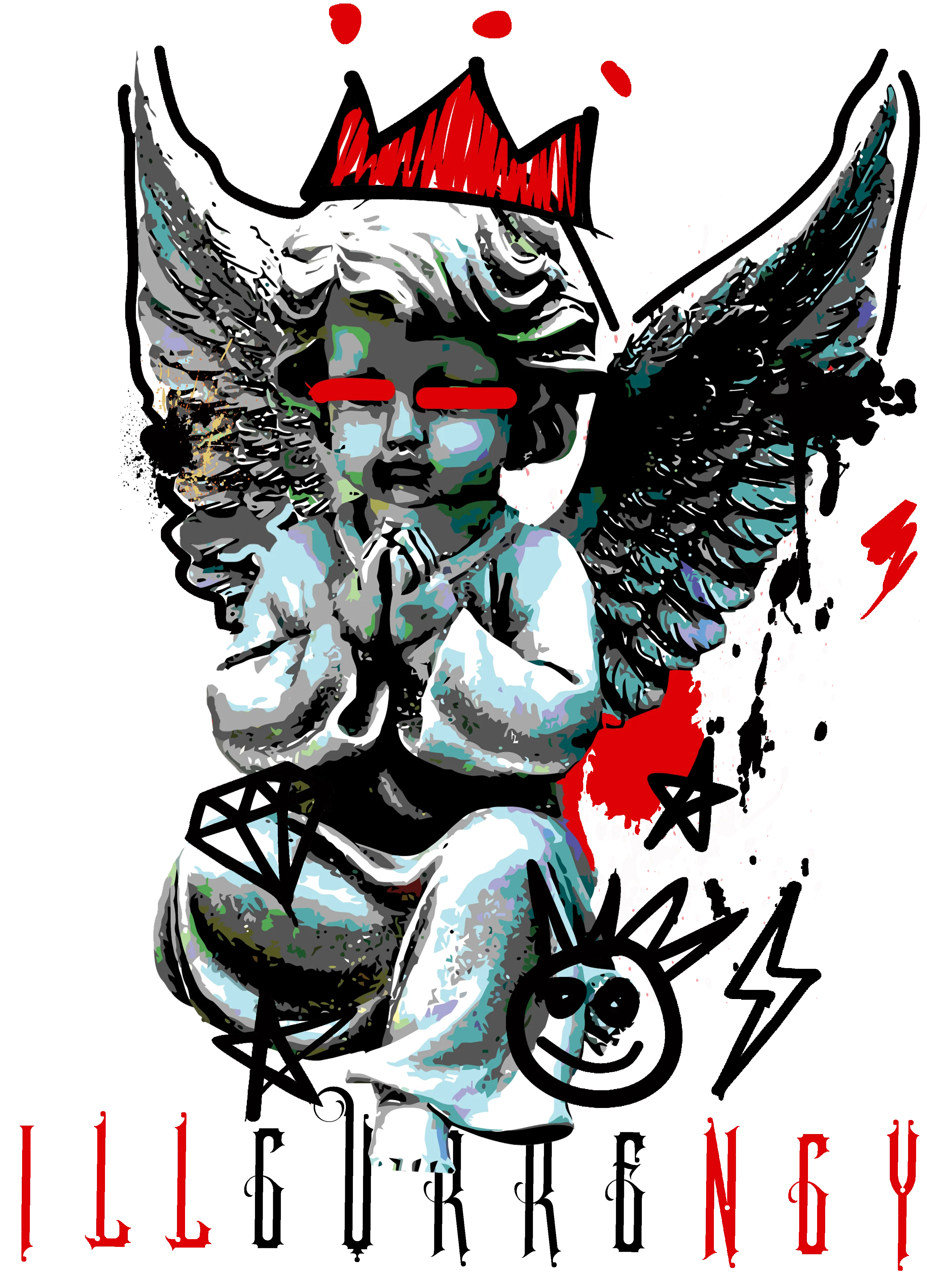 Air Jordan 4 Toro Bravo Matching T-Shirt, Sweatshirts, & Hoodies White T-Shirt (Graffiti Angel)| illcurrency