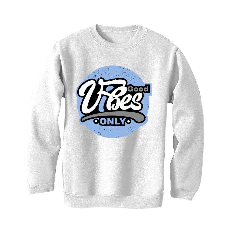 Air Jordan 4 UNC White T-Shirt (Good Vibes) - Image 4