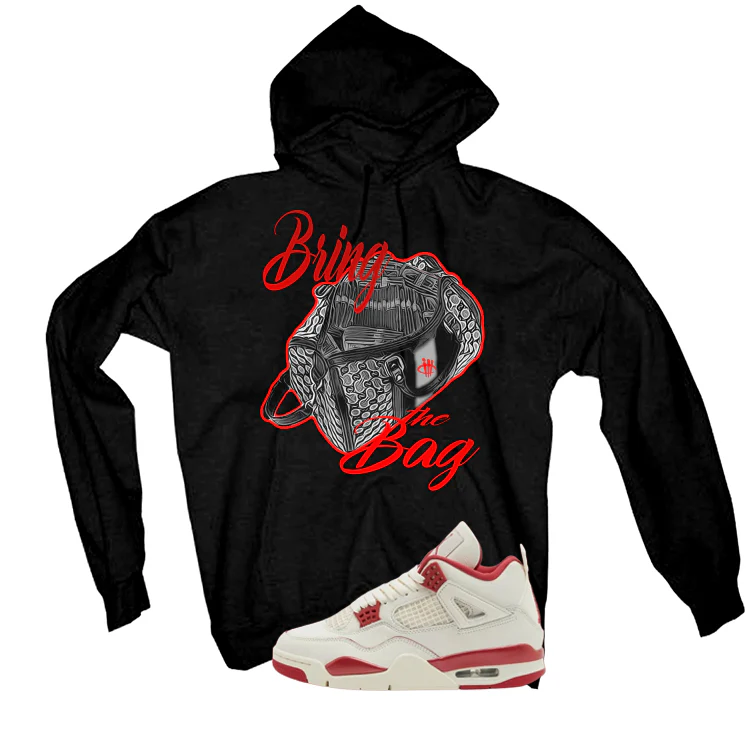 Air Jordan 4 Valentine’s Day (Sierra Red) Matching T-Shirt, Sweatshirts & Hoodies Black T-Shirt (Bring The Bag)| illcurrency - Image 3