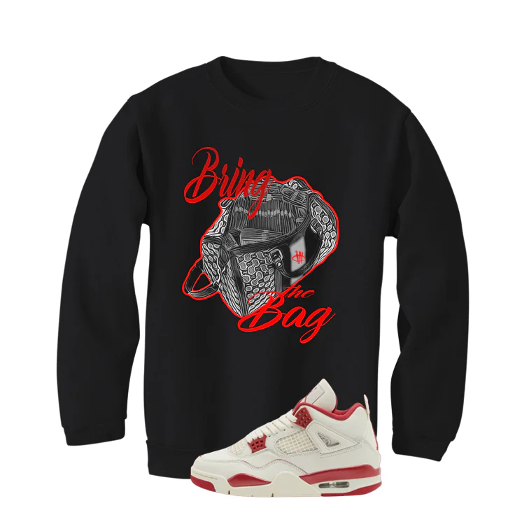 Air Jordan 4 Valentine’s Day (Sierra Red) Matching T-Shirt, Sweatshirts & Hoodies Black T-Shirt (Bring The Bag)| illcurrency - Image 4
