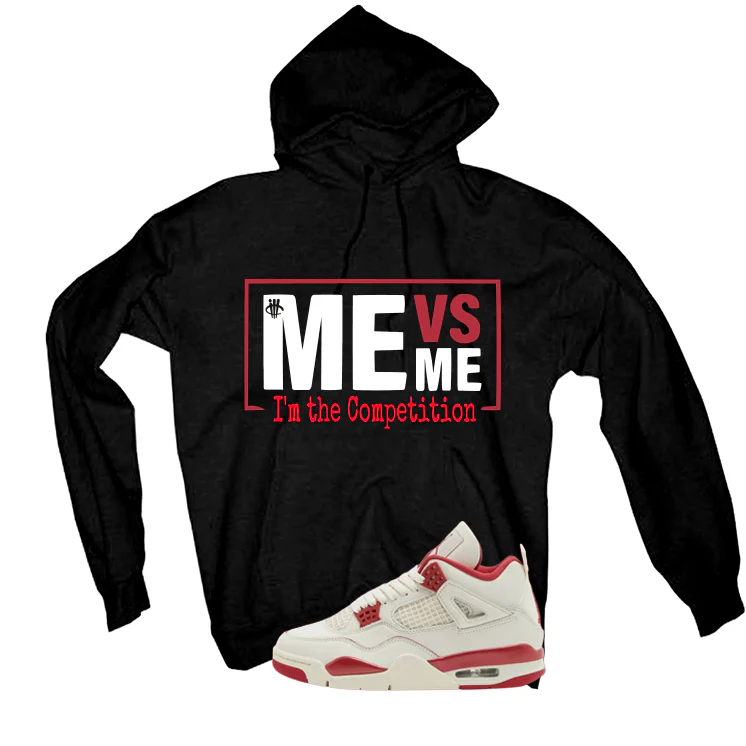 Air Jordan 4 Valentine’s Day (Sierra Red) Matching T-Shirt, Sweatshirts & Hoodies Black T-Shirt (Me Vs Me)| illcurrency - Image 3