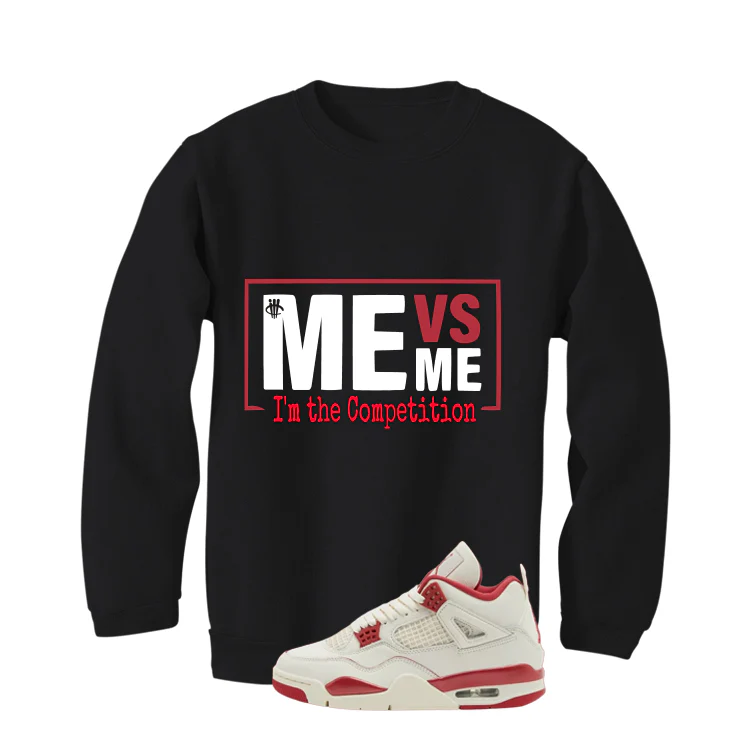 Air Jordan 4 Valentine’s Day (Sierra Red) Matching T-Shirt, Sweatshirts & Hoodies Black T-Shirt (Me Vs Me)| illcurrency - Image 4