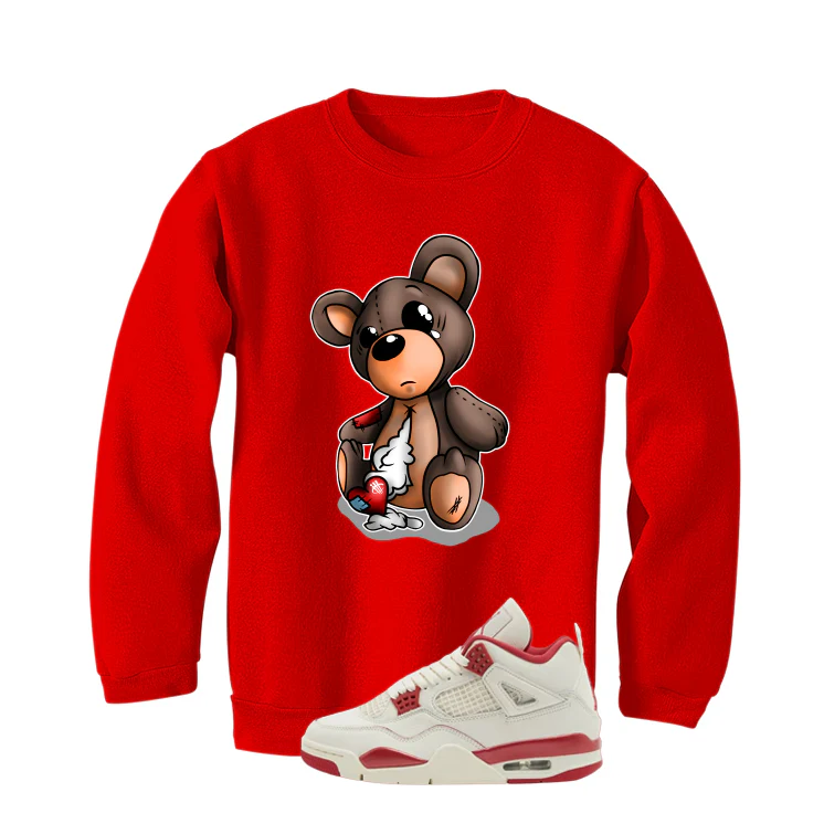 Air Jordan 4 Valentine’s Day (Sierra Red) Matching T-Shirt, Sweatshirts & Hoodies Red T-Shirt (Big Teddy)| illcurrency - Image 4
