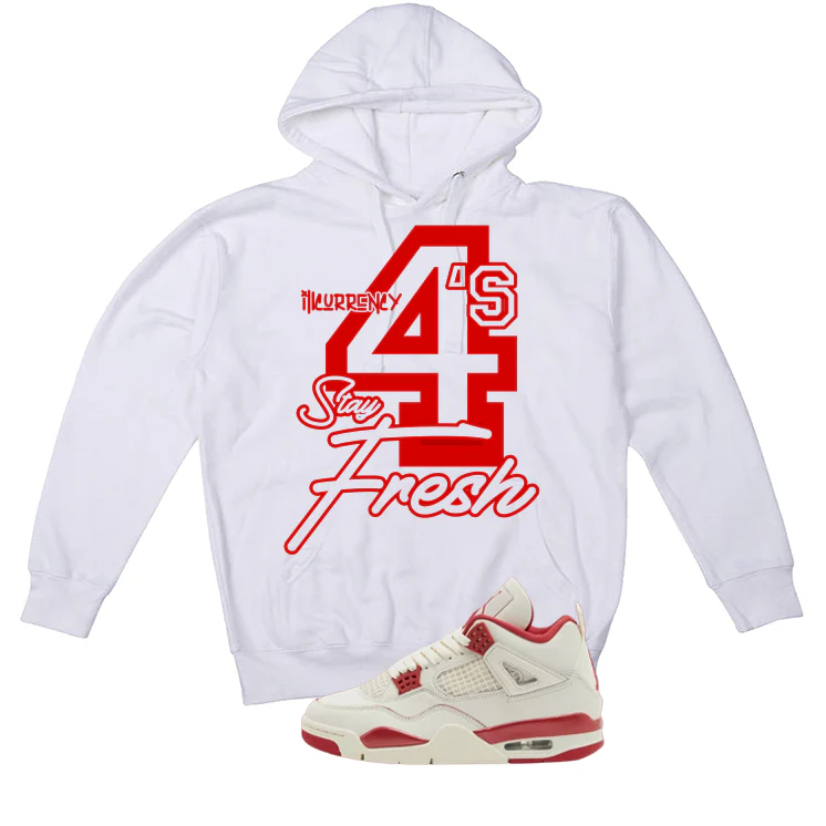 Air Jordan 4 Valentine’s Day (Sierra Red) Matching T-Shirt, Sweatshirts & Hoodies White T-Shirt (4s Stay Fresh)| illcurrency - Image 3