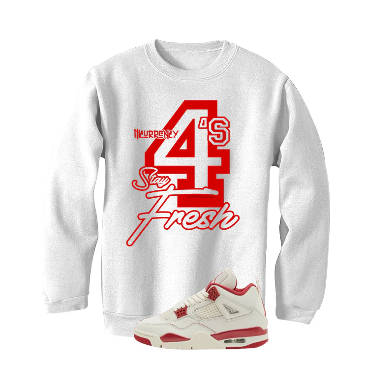 Air Jordan 4 Valentine’s Day (Sierra Red) Matching T-Shirt, Sweatshirts & Hoodies White T-Shirt (4s Stay Fresh)| illcurrency - Image 4