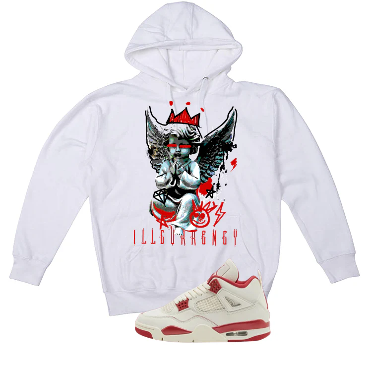 Air Jordan 4 Valentine’s Day (Sierra Red) Matching T-Shirt, Sweatshirts & Hoodies White T-Shirt (Graffiti Angel)| illcurrency - Image 3