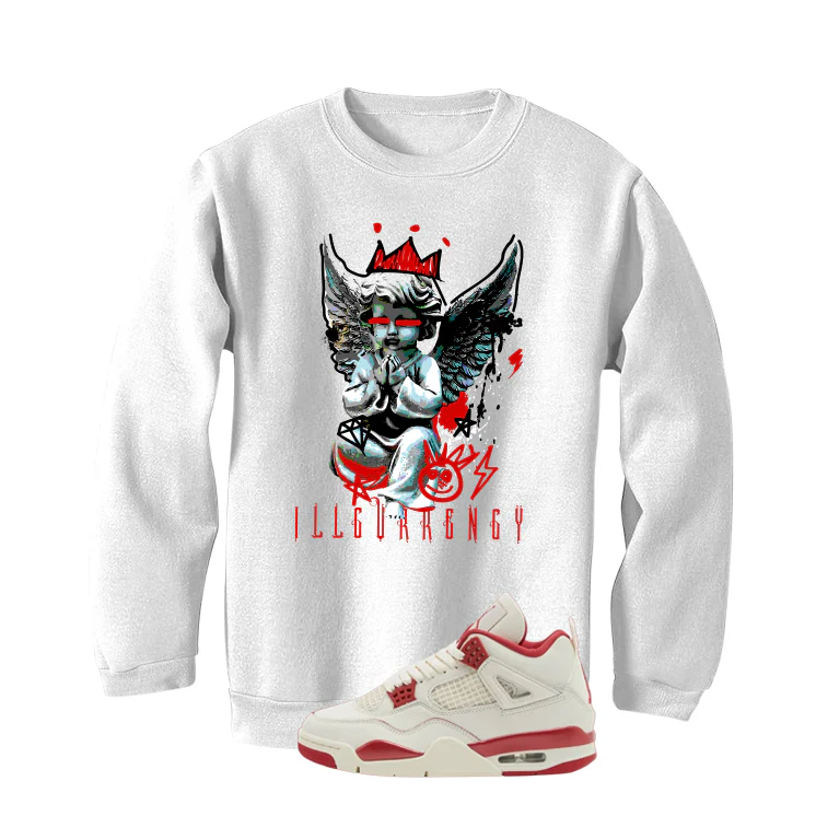 Air Jordan 4 Valentine’s Day (Sierra Red) Matching T-Shirt, Sweatshirts & Hoodies White T-Shirt (Graffiti Angel)| illcurrency - Image 4