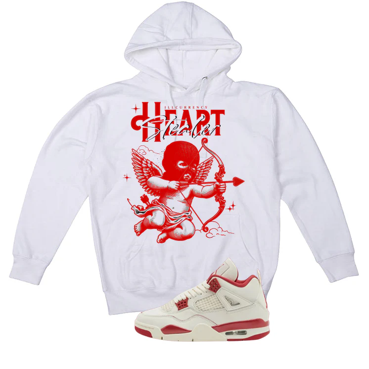 Air Jordan 4 Valentine’s Day (Sierra Red) Matching T-Shirt, Sweatshirts & Hoodies White T-Shirt (Heart Stealer)| illcurrency - Image 3