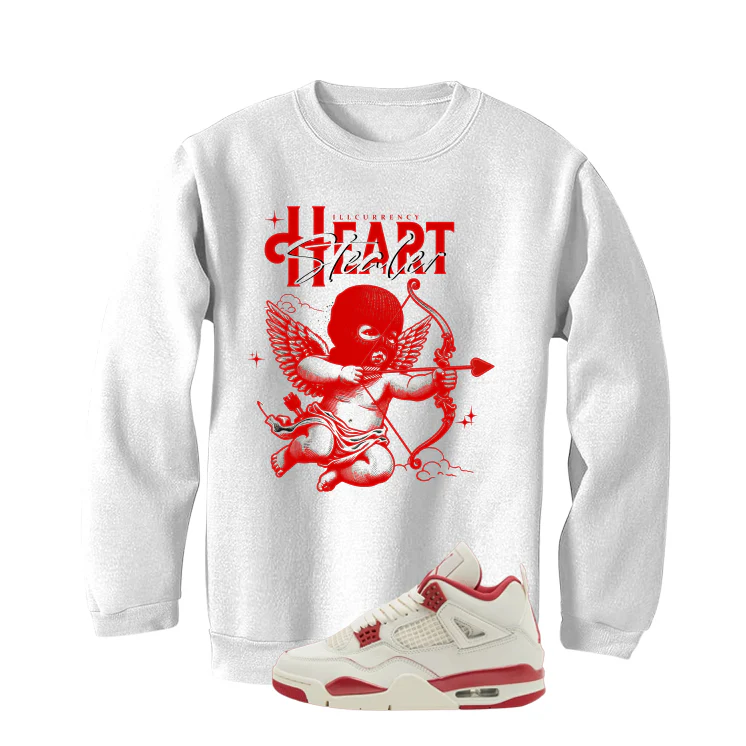 Air Jordan 4 Valentine’s Day (Sierra Red) Matching T-Shirt, Sweatshirts & Hoodies White T-Shirt (Heart Stealer)| illcurrency - Image 4