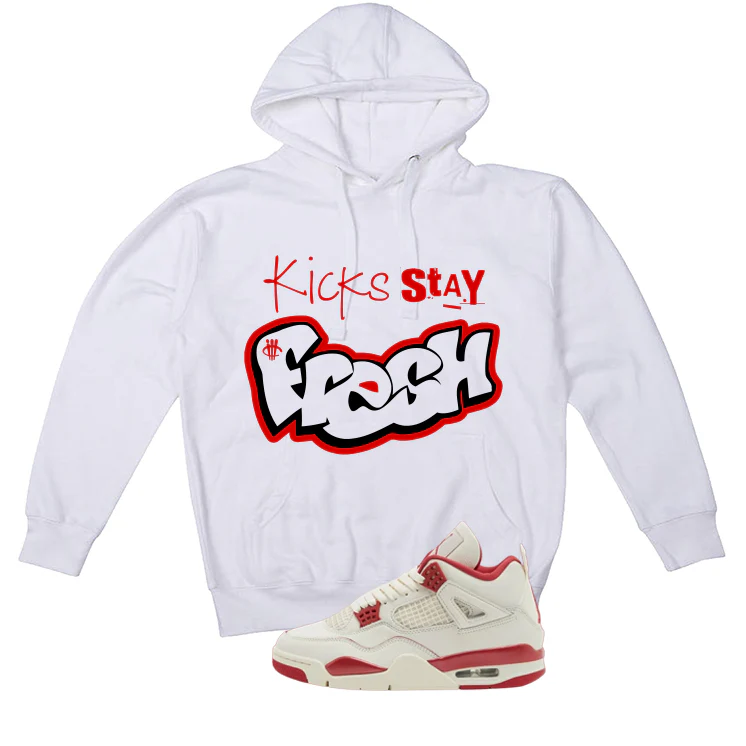 Air Jordan 4 Valentine’s Day (Sierra Red) Matching T-Shirt, Sweatshirts & Hoodies White T-Shirt (Kicks stay fresh)| illcurrency - Image 3