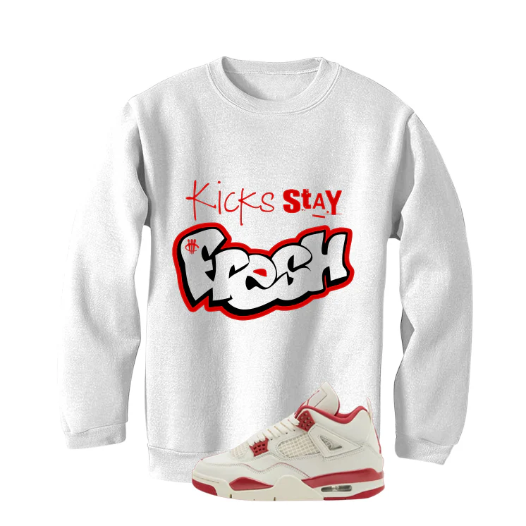 Air Jordan 4 Valentine’s Day (Sierra Red) Matching T-Shirt, Sweatshirts & Hoodies White T-Shirt (Kicks stay fresh)| illcurrency - Image 4