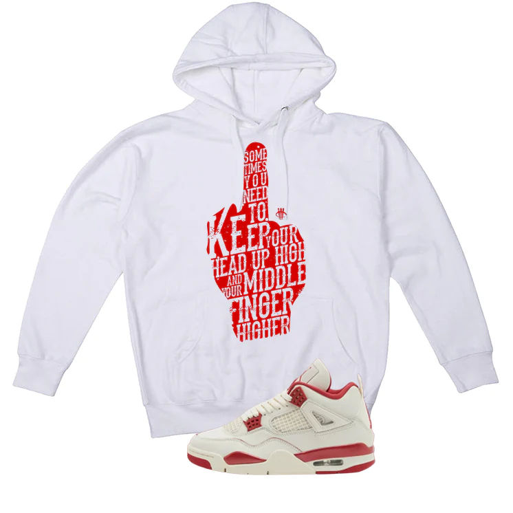 Air Jordan 4 Valentine’s Day (Sierra Red) Matching T-Shirt, Sweatshirts & Hoodies White T-Shirt (Middle Finger)| illcurrency - Image 3