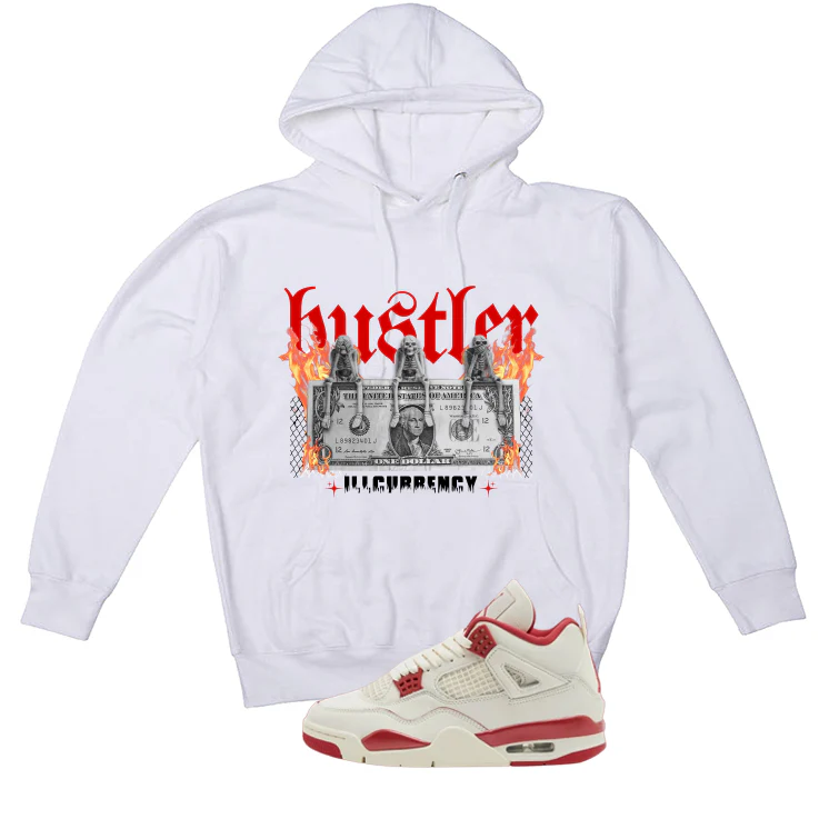 Air Jordan 4 Valentine’s Day (Sierra Red) Matching T-Shirt, Sweatshirts & Hoodies White T-Shirt (See No Evil Hustler)| illcurrency - Image 3