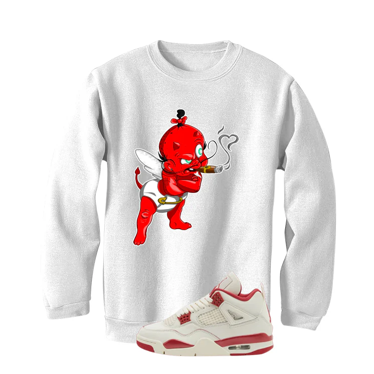 Air Jordan 4 Valentine’s Day (Sierra Red) Matching T-Shirt, Sweatshirts & Hoodies White T-Shirt (Valentine Devil)| illcurrency - Image 4