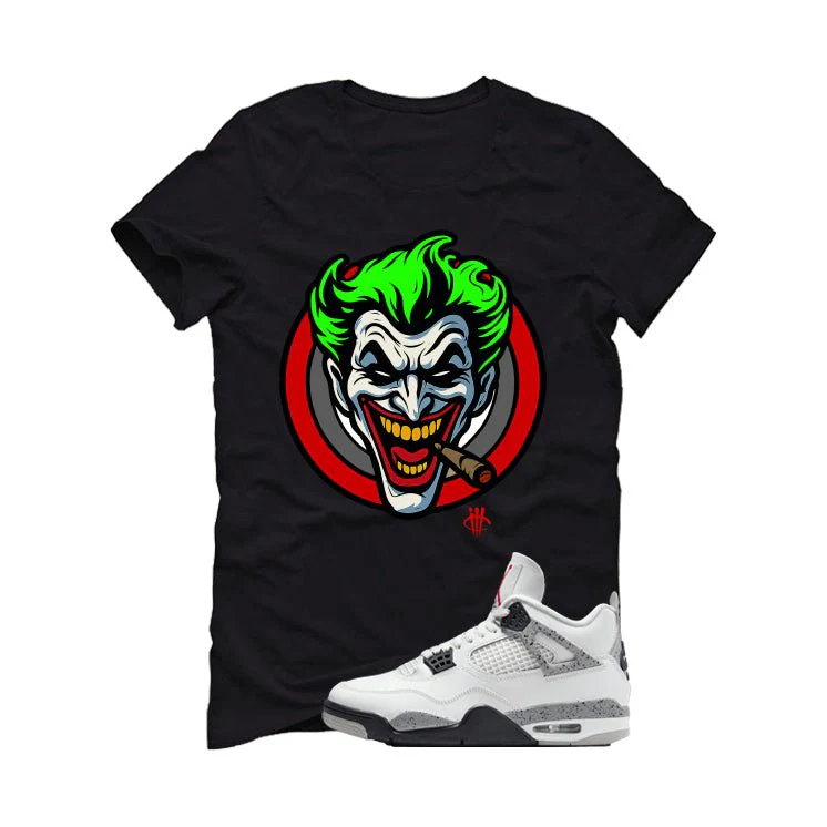 Air Jordan 4 White Cement Black T-Shirt (Joke The Joker)| illcurrency - Image 2