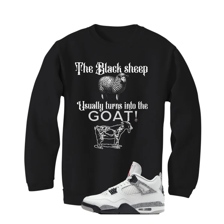 Air Jordan 4 White Cement Black T-Shirt (the black sheep usually turns into the GOAT!)| illcurrency - Image 4