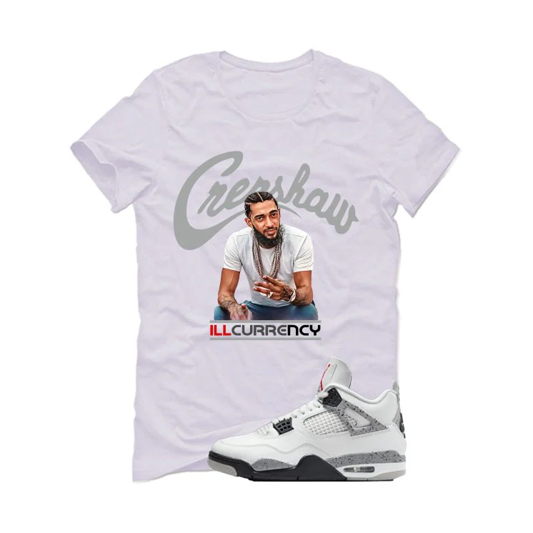 Air Jordan 4 White Cement White T-Shirt (Crenshaw)| illcurrency - Image 2