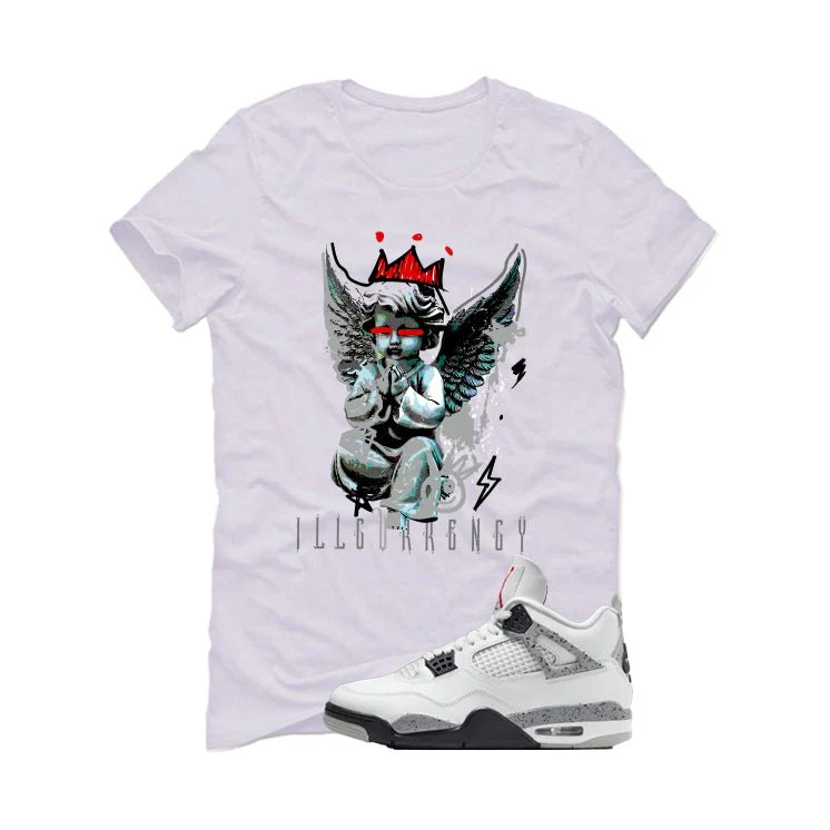Air Jordan 4 White Cement White T-Shirt (Graffiti Angel)| illcurrency - Image 2