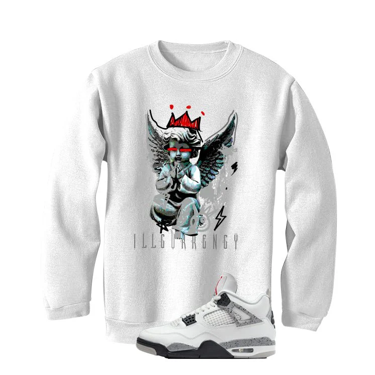 Air Jordan 4 White Cement White T-Shirt (Graffiti Angel)| illcurrency - Image 4