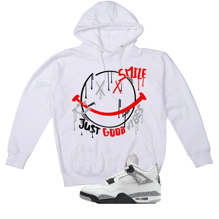Air Jordan 4 White Cement White T-Shirt (Smile)| illcurrency - Image 3