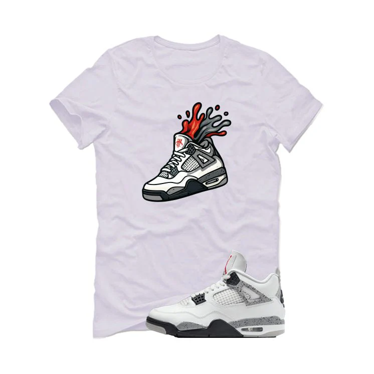 Air Jordan 4 White Cement White T-Shirt (Splash Shoe)| illcurrency - Image 2