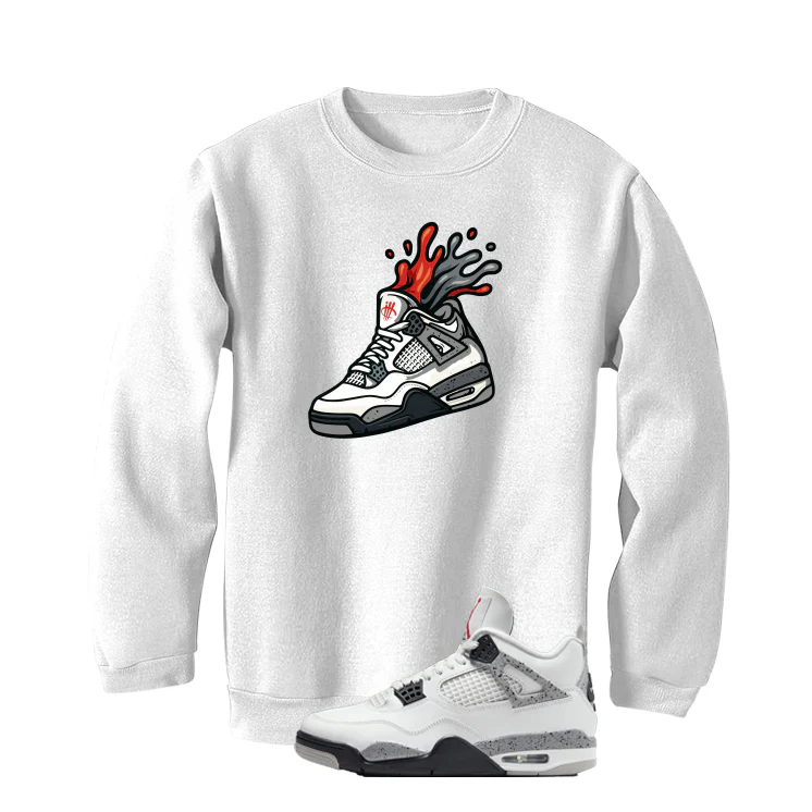 Air Jordan 4 White Cement White T-Shirt (Splash Shoe)| illcurrency - Image 4