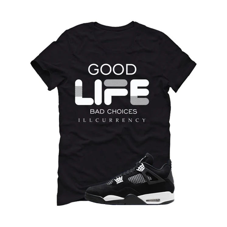 Air Jordan 4 White Thunder Black T-Shirt (Bad Choices)| illcurrency - Image 2