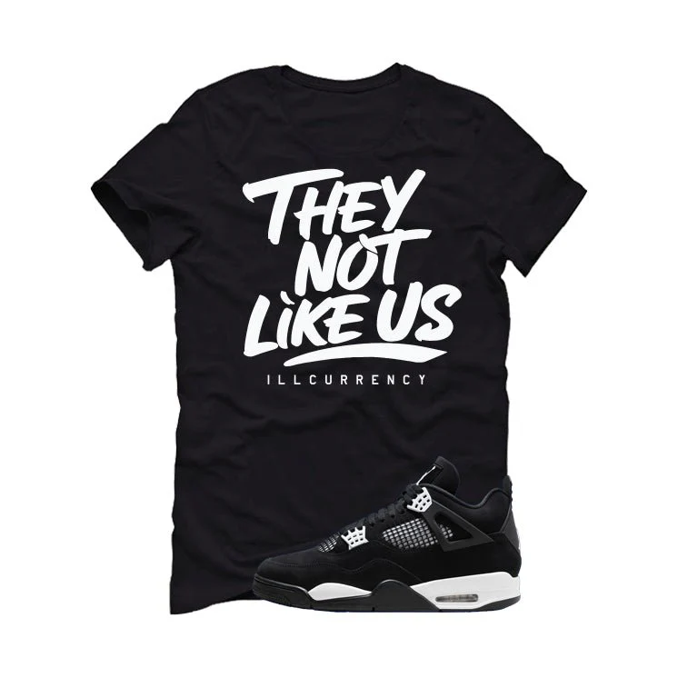 Air Jordan 4 White Thunder Black T-Shirt (They not like us)| illcurrency - Image 2