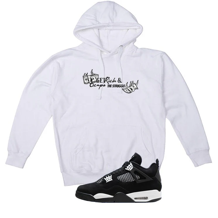Air Jordan 4 White Thunder White T-Shirt (Get Rich)| illcurrency - Image 3
