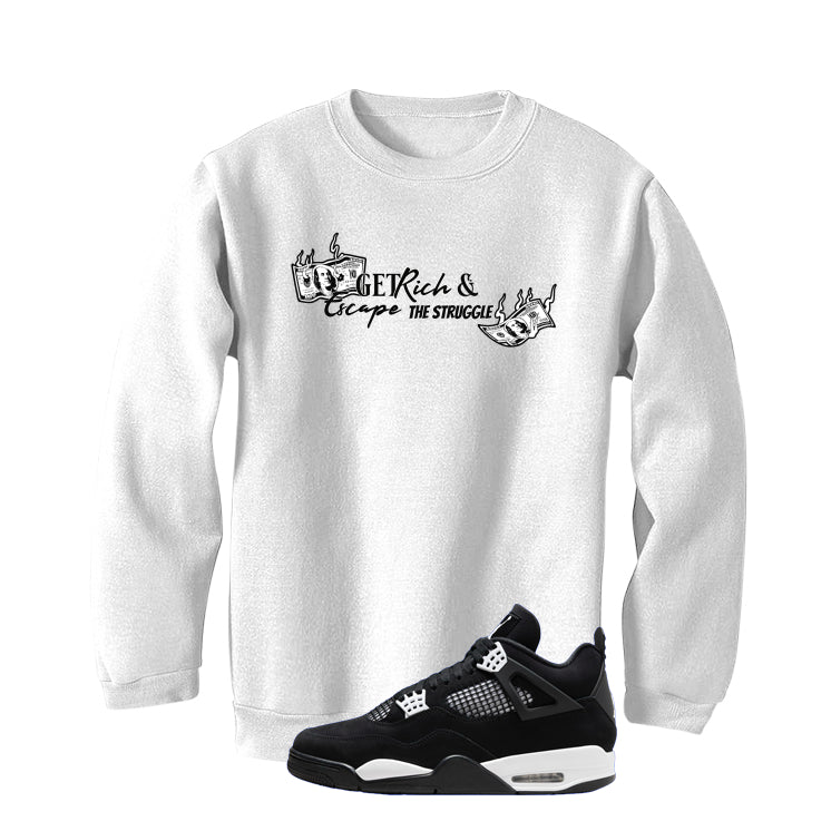 Air Jordan 4 White Thunder White T-Shirt (Get Rich)| illcurrency - Image 4