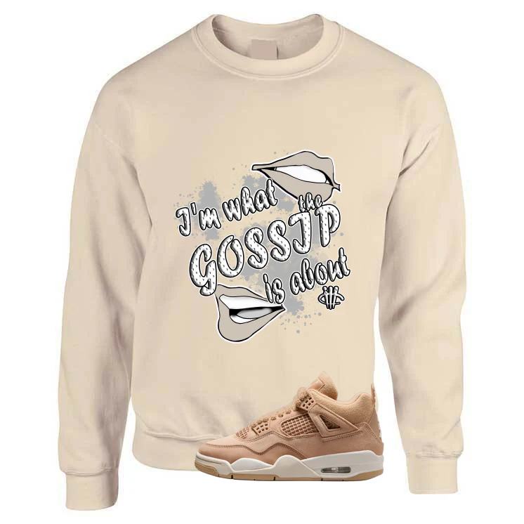 Air Jordan 4 WMNS Cozy Girl Matching T-Shirt, Sweatshirts & Hoodies Tan T-Shirt (Gossip)| illcurrency - Image 3