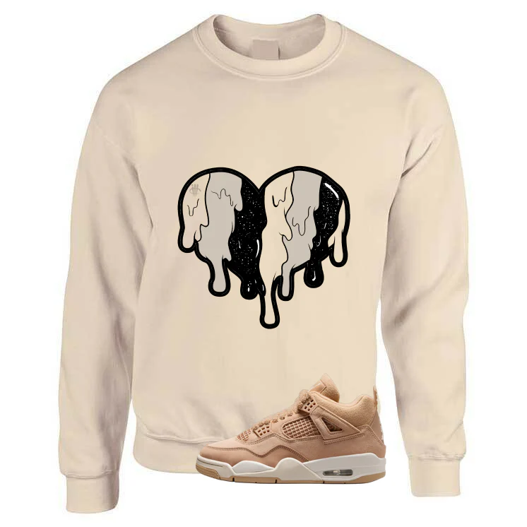 Air Jordan 4 WMNS Cozy Girl Matching T-Shirt, Sweatshirts & Hoodies Tan T-Shirt (Heart)| illcurrency - Image 3