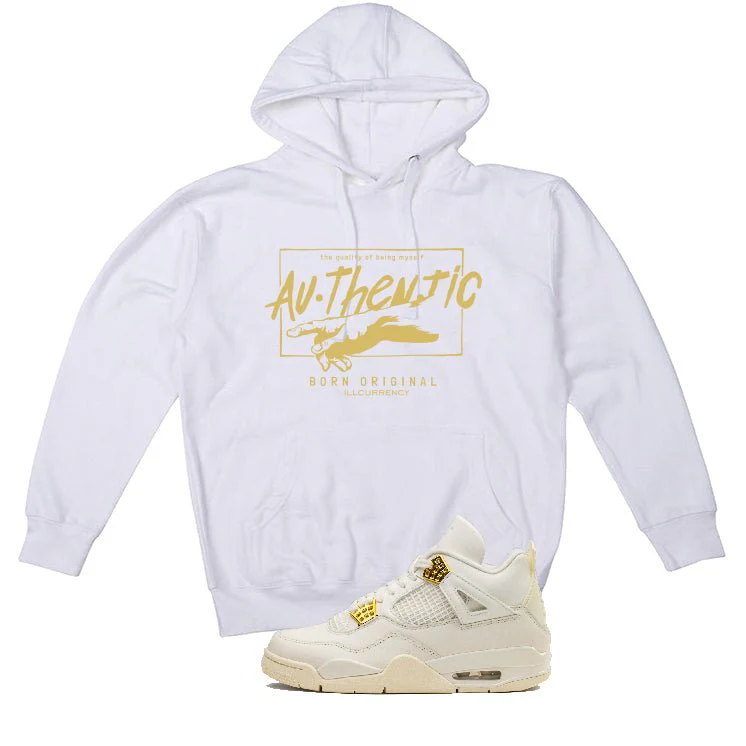 Air Jordan 4 WMNS “Metallic Gold” | illcurrency White T-Shirt (Authentic) - Image 3