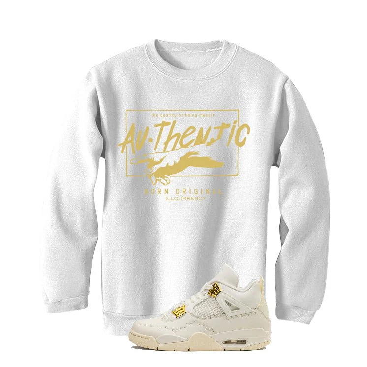 Air Jordan 4 WMNS “Metallic Gold” | illcurrency White T-Shirt (Authentic) - Image 4