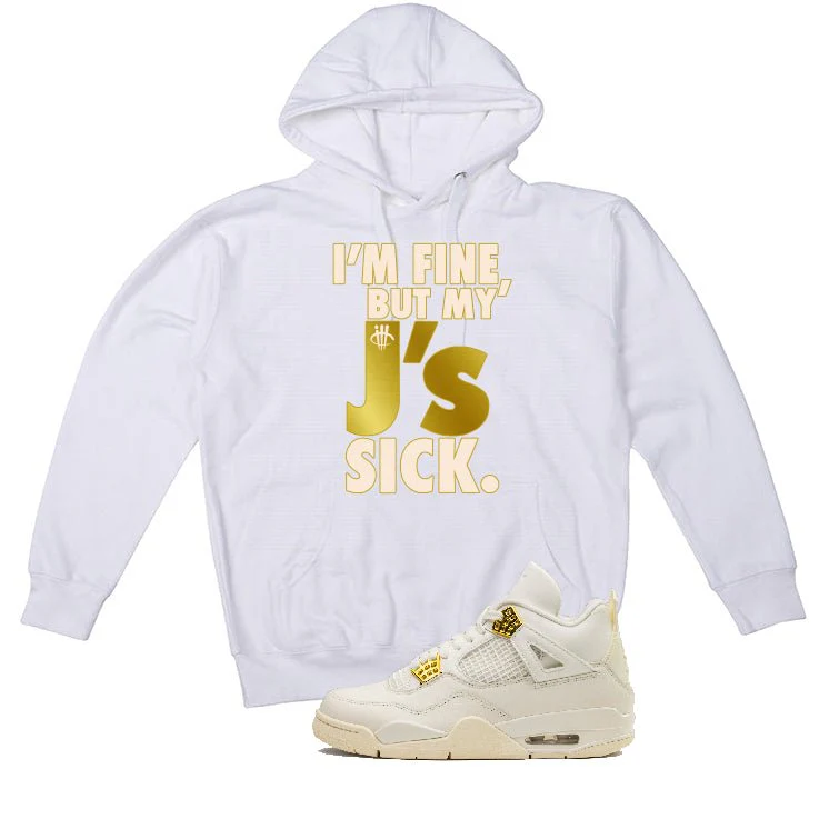 Air Jordan 4 WMNS “Metallic Gold” | illcurrency White T-Shirt (J'S ARE SICK) - Image 3