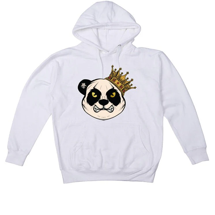 Air Jordan 4 WMNS “Metallic Gold” | illcurrency White T-Shirt (Panda King) - Image 3