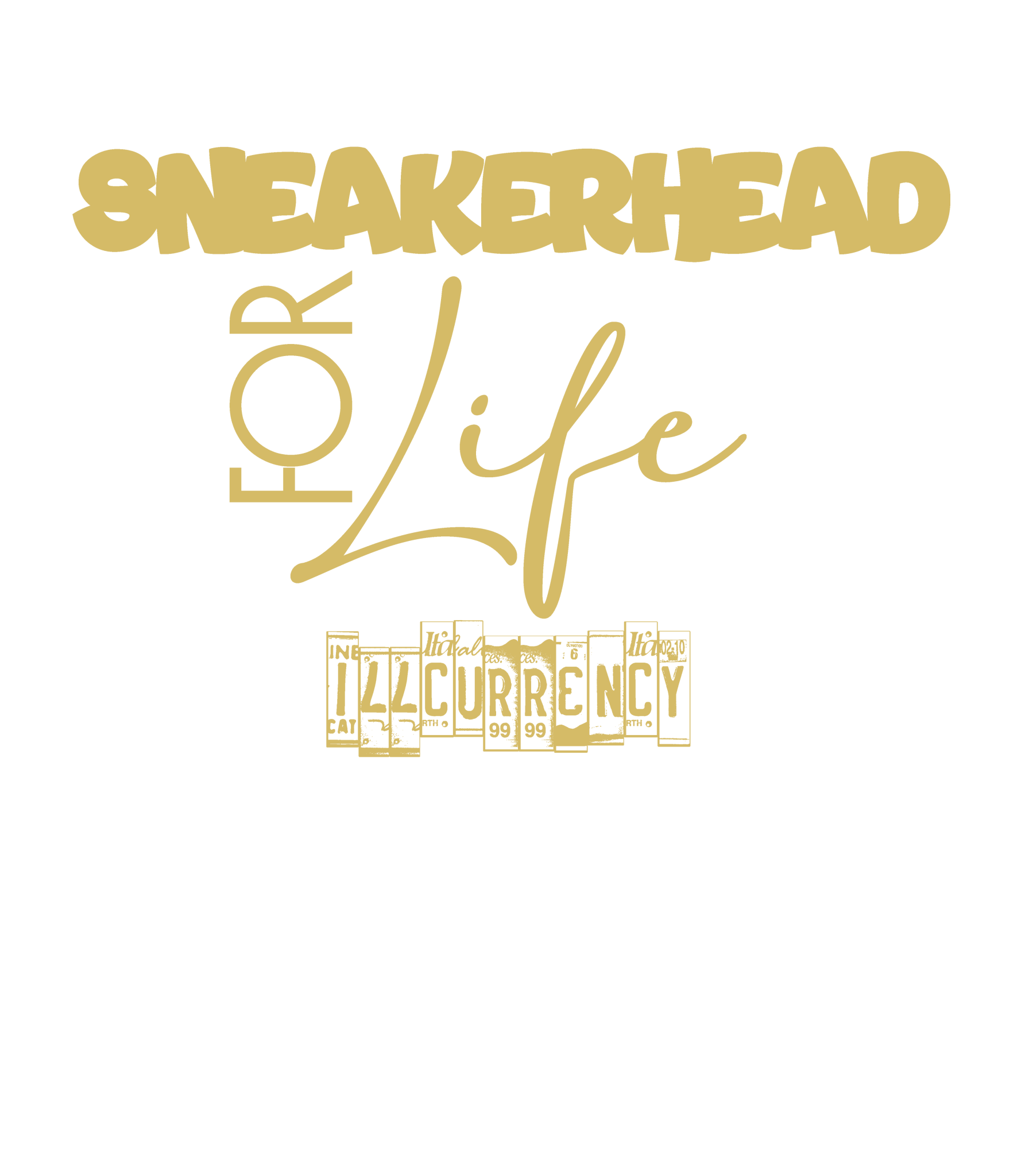 Air Jordan 4 WMNS “Metallic Gold” | illcurrency White T-Shirt (Sneakerhead for life)