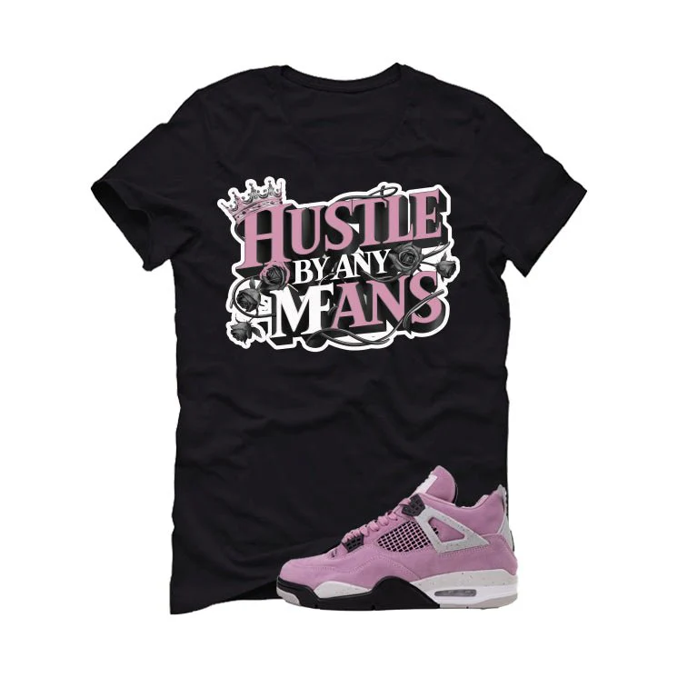 Air Jordan 4 WMNS Orchid Black T-Shirt (Hustle By Any Means)| illcurrency - Image 2