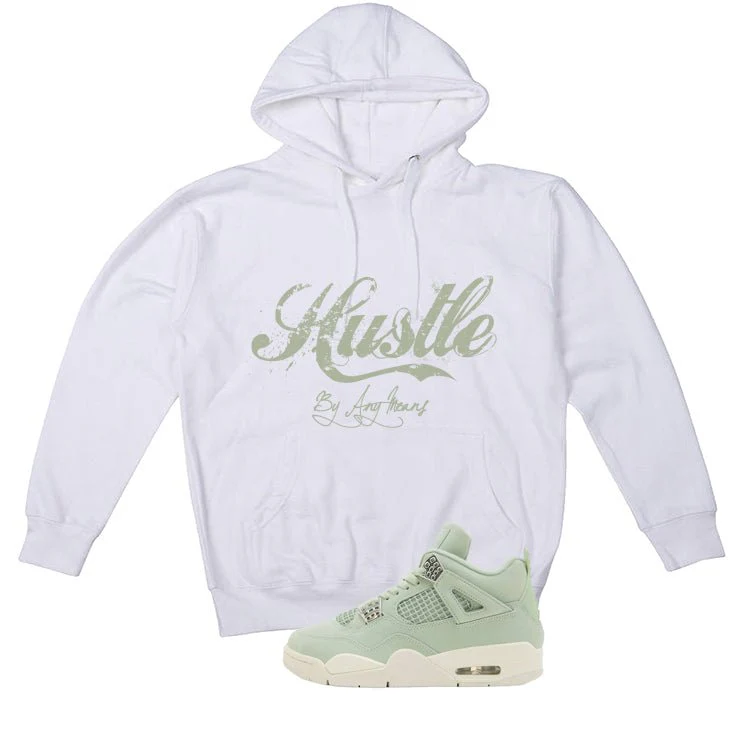 Air Jordan 4 WMNS Seafoam White T-Shirt (Hustle By Any Means)| illcurrency - Image 3