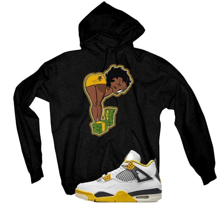 Air Jordan 4 WNNS “Vivid Sulfur” | illcurrency Black T-Shirt (BOO) - Image 3